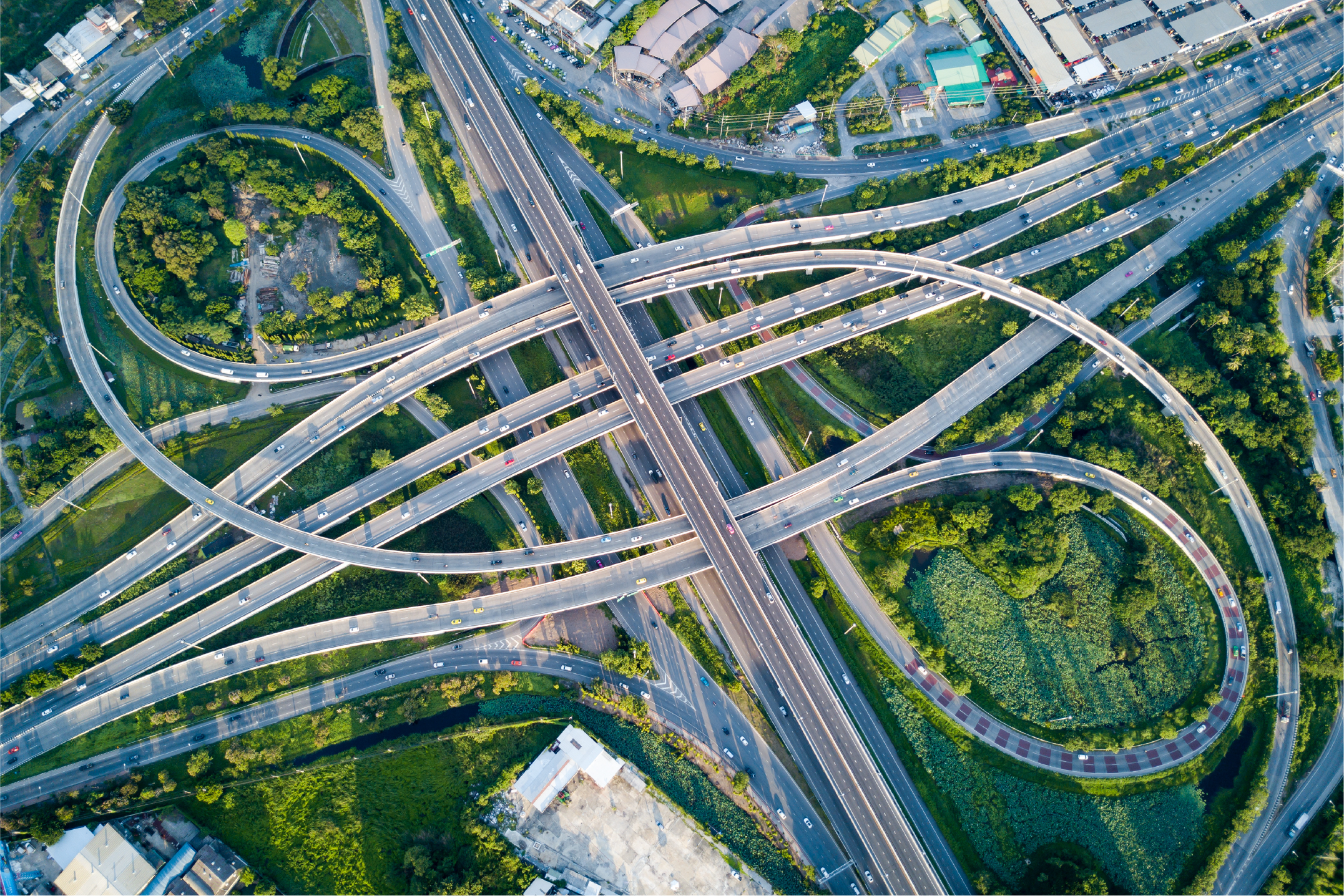aerial view of a highway