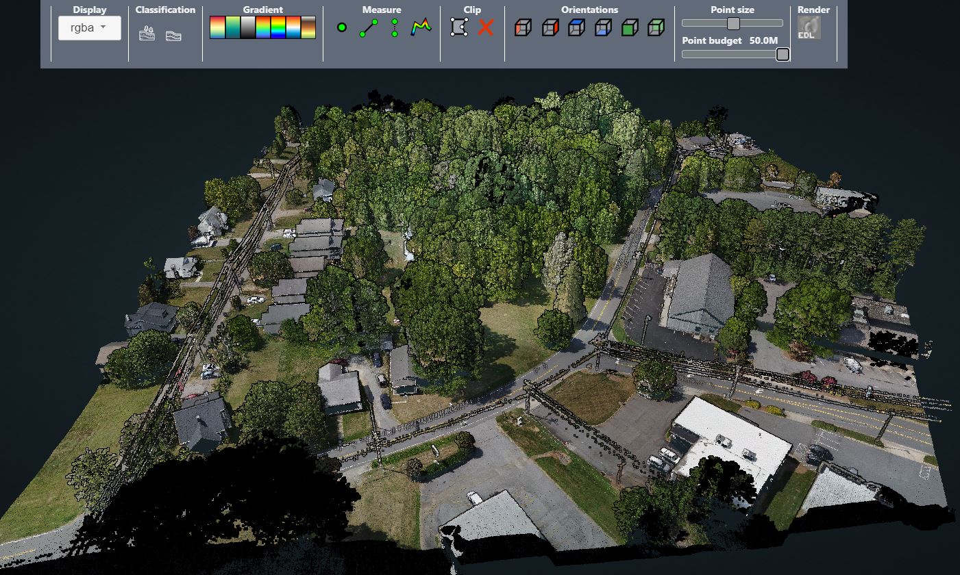 LiDAR Point Cloud Shown in Software