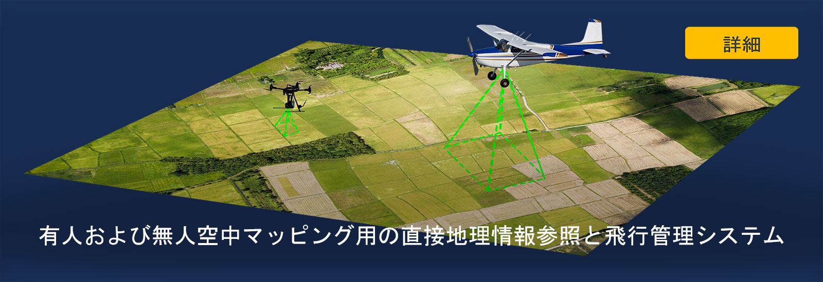 有人および無人空中マッピング用の直接地理情報参照と飛行管理システム